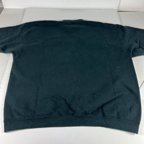 VTG 90s NIKE Sweatshirt Extra Extra Large Black Faded Embroidered Crewneck USA - Picture 10 of 14